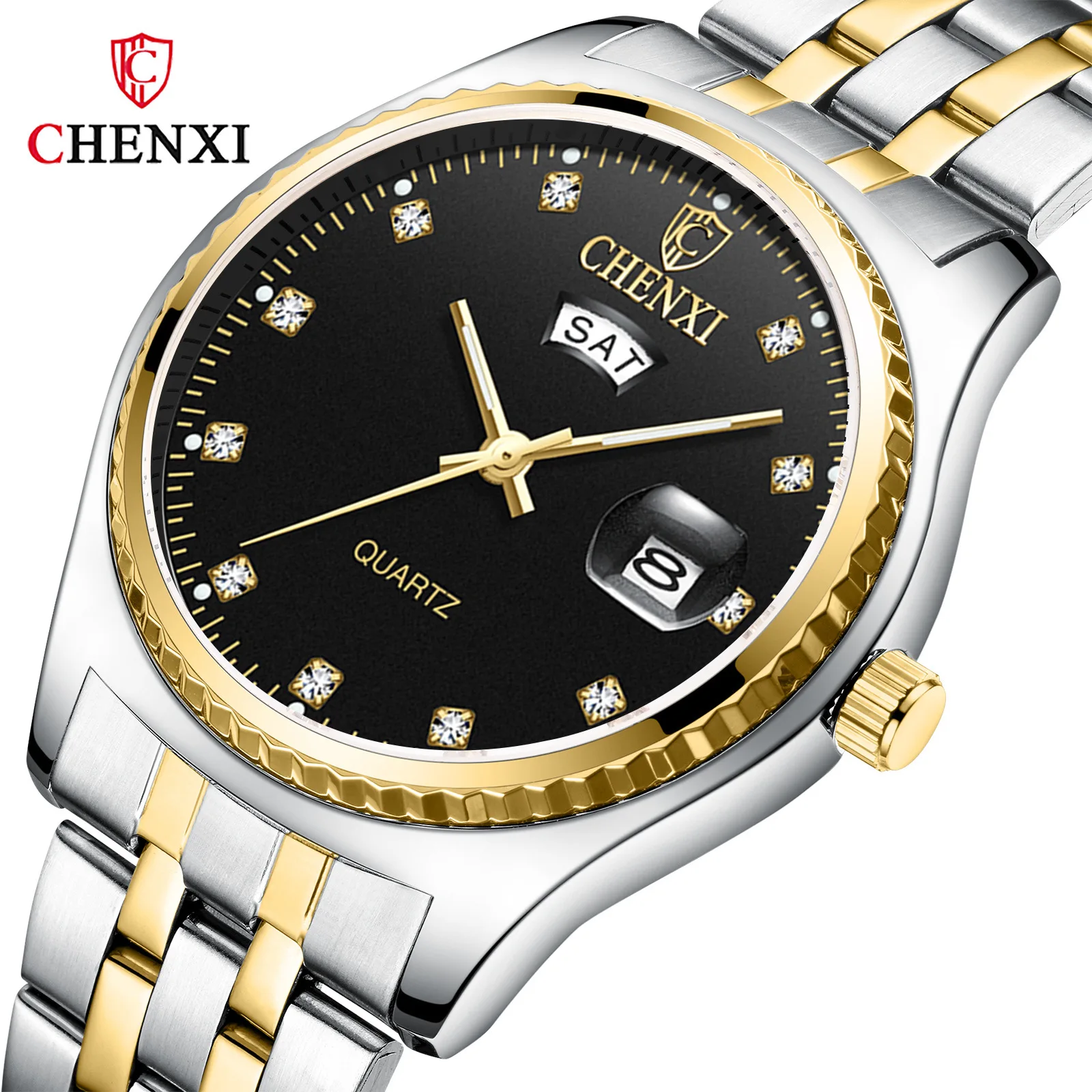 

Hot Selling Men Business Watch COUPLE'S Watch 8204 Brand Double Calendar Watch Women's