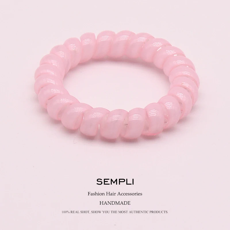 

Sempli 7 Colors Telephone Line Hair Ropes Girls Colorful Elastic Hair Bands Kid Ponytail Holder Tie Gum Hair Accessories