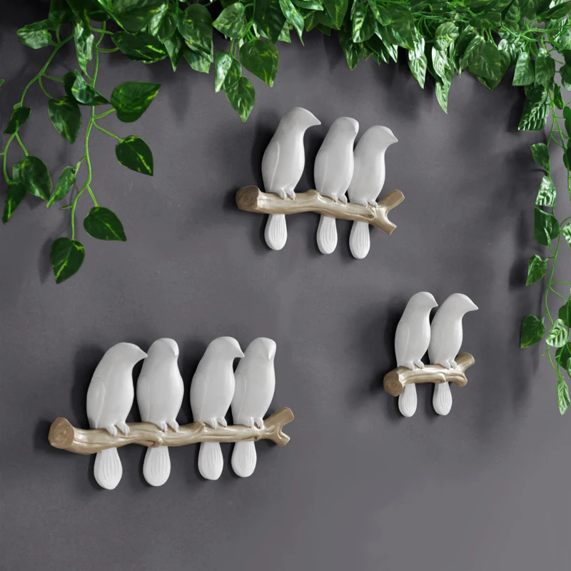 

European Forest Bird Hanging Wall Animal Pendant Decoration Home Decor Ornaments Clothes Hat Key Hook