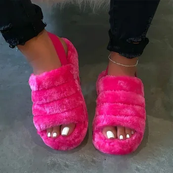 

Indoor Flat Bottom Antiskid all-around Women Sandals Women Spring Plush Slippers Outdoor Women Shoes Comfortable