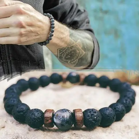 Fashion Men Bracelet Natural Moonstone Bead Tibetan Buddha Bracelet Chakra Lava Stone Diffuser Bracelets Men Jewelry Bileklik - Image 6