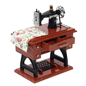 

1Pc Mini Large Vintage Lockwork Sewing Machine Music Kid Box Retro Toy Decor Gift Birthday T7J7