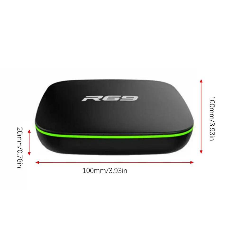 R69 Android 7,1 Smart tv Box 1+ 8G четырехъядерный HD 2,4 GHz WiFi 4K медиаплеер 1080P HD Поддержка 3D фильма UK plug