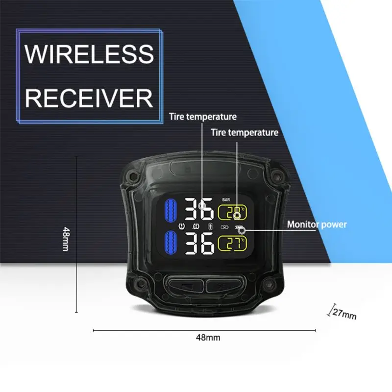 M3-B беспроводной мотоцикл TPMS в режиме реального времени шин давление мониторинга системы универсальный 2 внешних внутренних датчики ЖК-дисплей