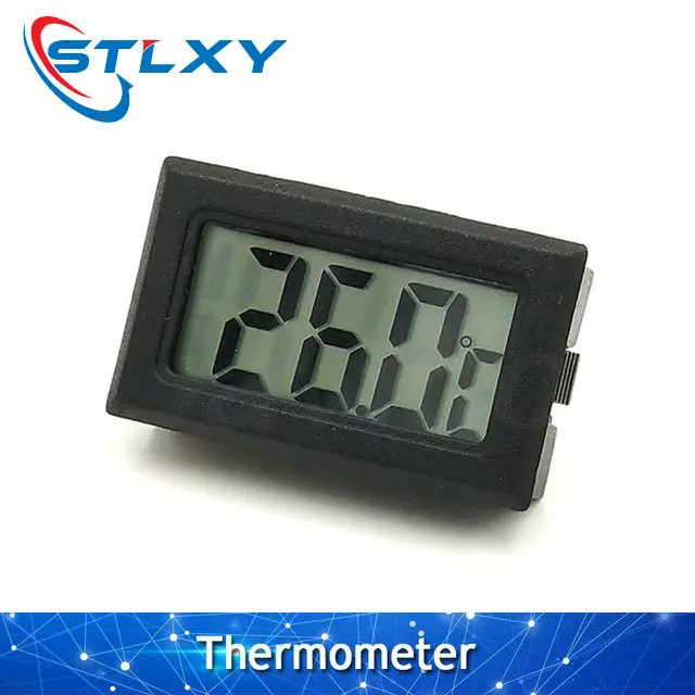 Compact Black and White LCD Indoor Temperature and Humidity Gauge