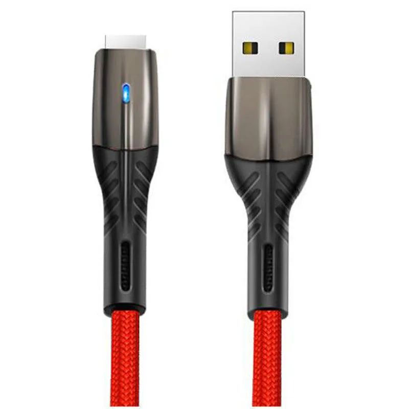 1 м QC 3,0 USB кабель для быстрой зарядки 3 А кабель type C Micro Android USB кабель для быстрой зарядки светильник для iPhone Xiaomi huawei Phone - Цвет: Red