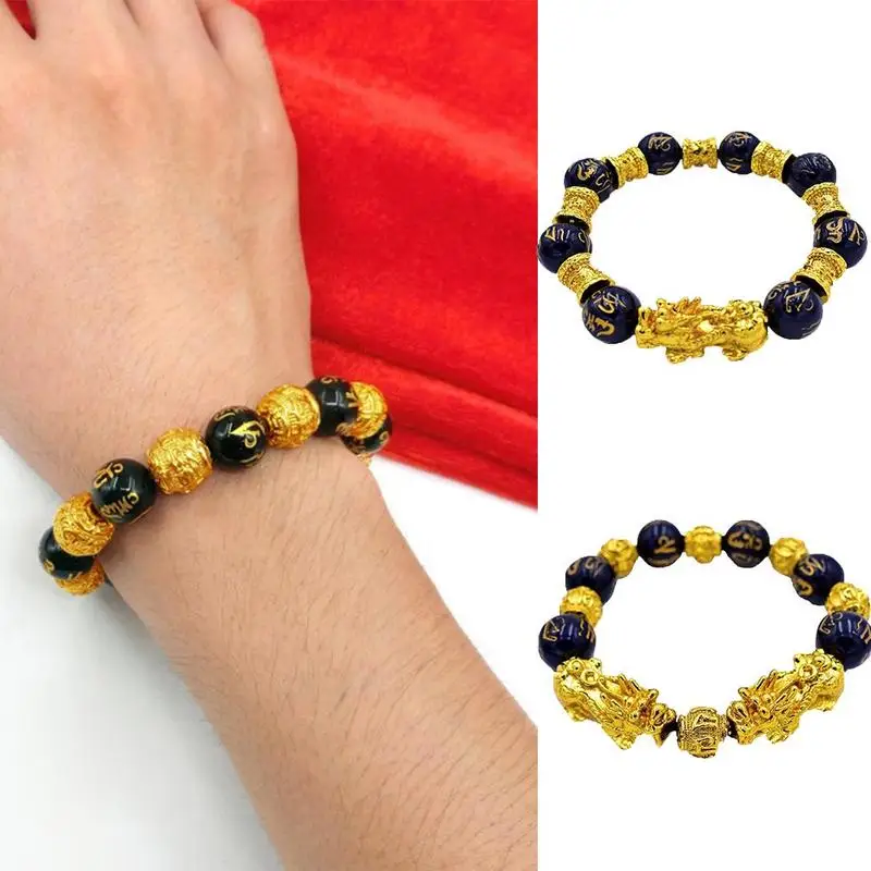 Lucky Obsidian Animal Pixie Bracelet Gold Brave Troops Bracelets Jewelry Lucky  Bracelet For Women Men - Image 2