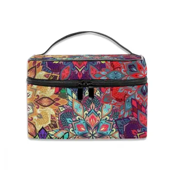 

NOISYDESIGNS Professional Large Makeup Bag Cosmetic Case Nail Tech Storage Handle Organizer Travel Kit Functional Beauty Box