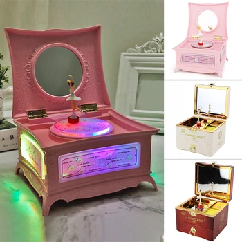 

Classic Rotating Dancer Ballerina Piano Music Box Clockwork Plastic Jewelry Box Girls Hand Crank Music Mechanism Christmas Gift