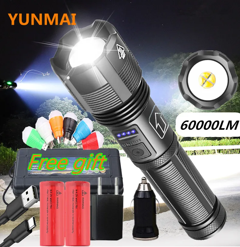 

High Quality XHP70.3 Tactical Hunting Led Flashlight Power by 18650 AAA Battery Usb Rechargeable Torch Zoomable XHP50.2 Lantern