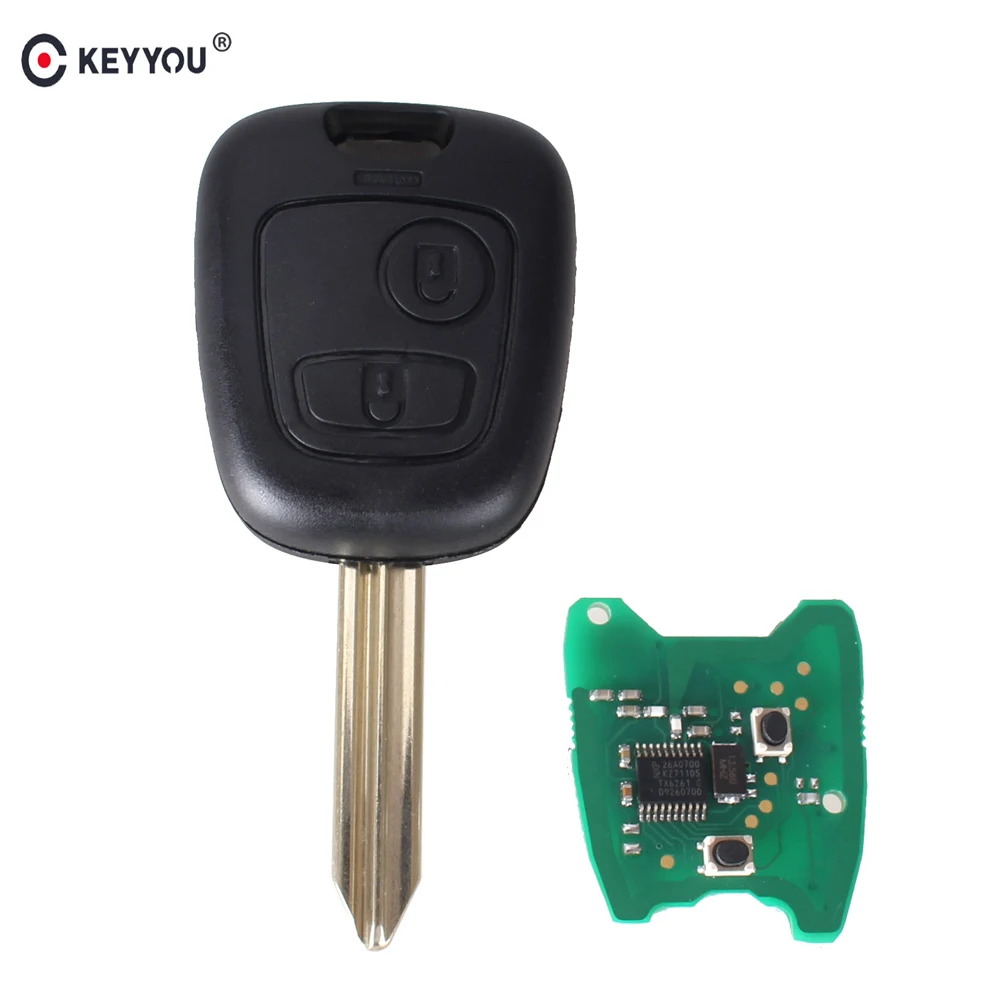 KEYYOU 2 кнопки дистанционного ключа автомобиля 433 МГц ID46 Электронный чип для Citroen Xsara Picasso Berlingo авто ключ