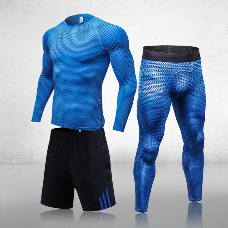 

Men Sportswear Compression Sport Suits Quick Dry Clothes Sports Joggers Training Gym Fitness Tracksuits Running Clothing