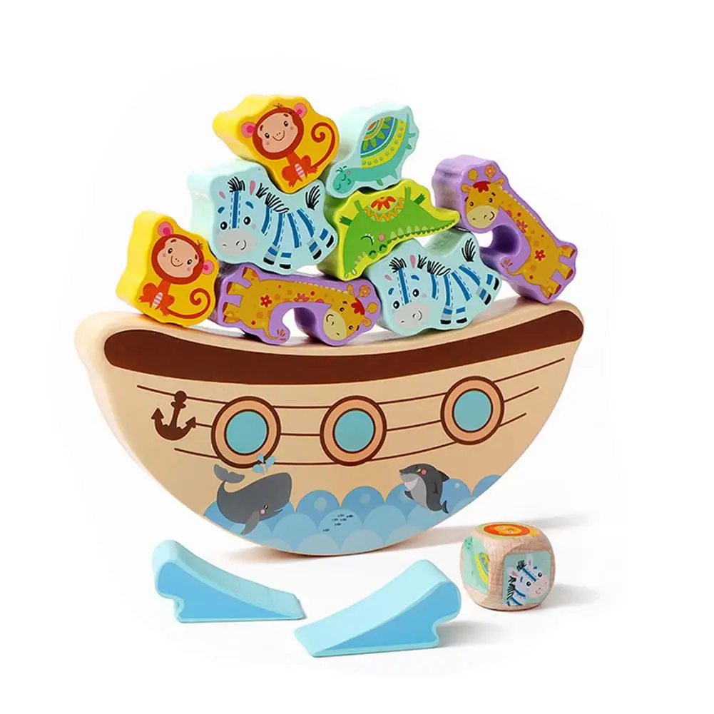 Odorless Bitable Paint Wooden Blocks Boat Animal Wave Base Stacking Balance Game Building Blocks Children Baby Puzzle Toy 2 Odorless Bitable Paint Wooden Blocks Boat Animal Wave Base Stacking Balance Game Building Blocks Children Baby Puzzle Toy 2