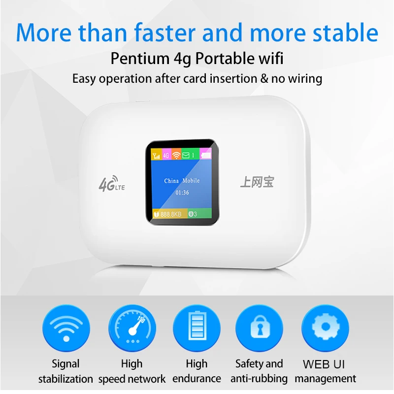 TIANJIE Unlocked High Speed Portable 3G 4G LTE Car Pocket Router Mobile Modem Wifi Hotspot with Sim Card Slot