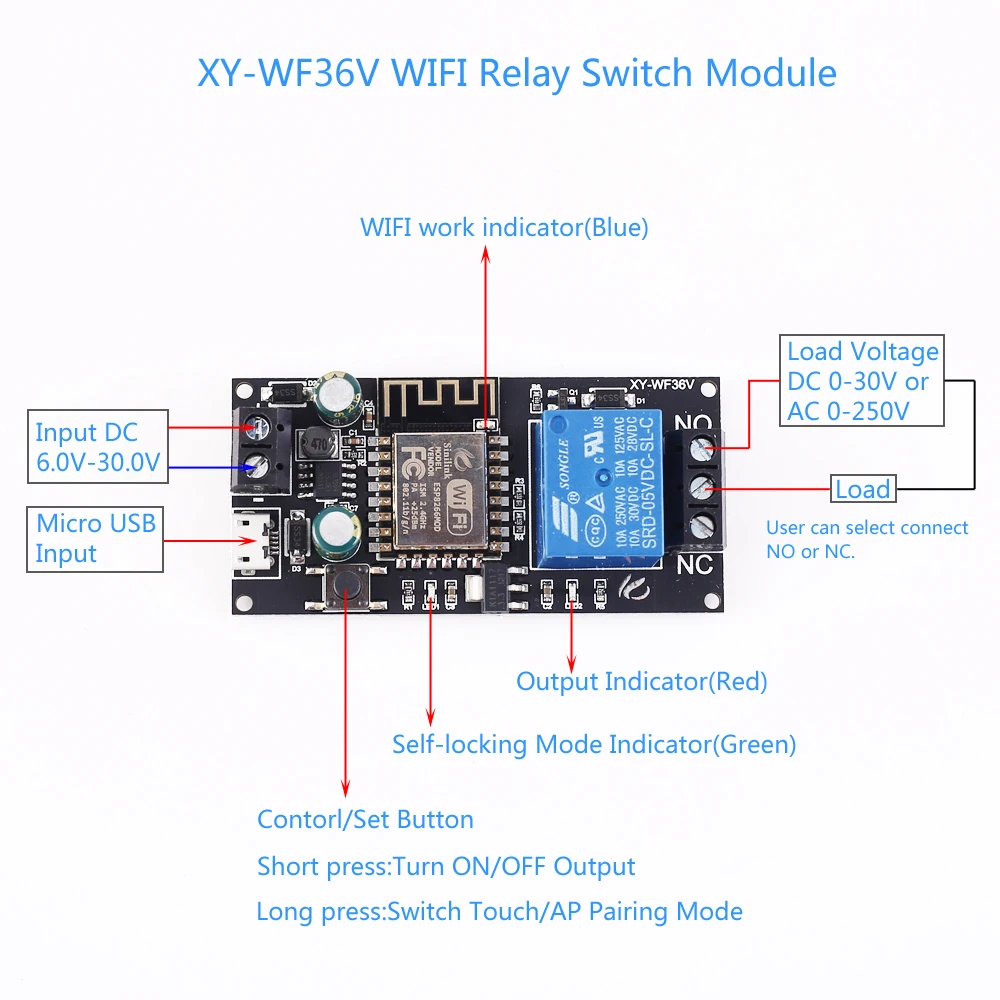 DC 12V 24V wifi модуль реле для беспроводного интеллектуального устройства управления Умный дом