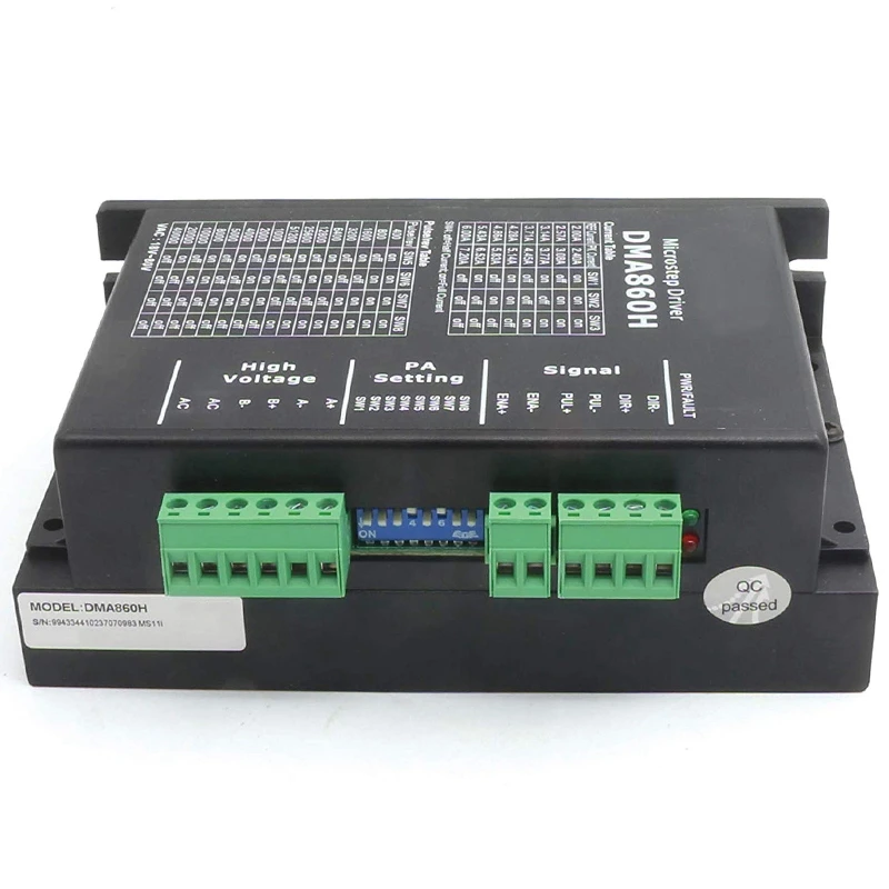 WSFS горячий DMA860H шаговый драйвер 2 фазы DSP микрошаговый для Nema 34 42 AC24-80V DC24-80V |