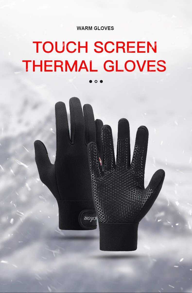 Winter Cycling Gloves With Wrist Support Touch Screen Bicycle Gloves Outdoor Sports Anti-slip Windproof Bike Full Finger Gloves