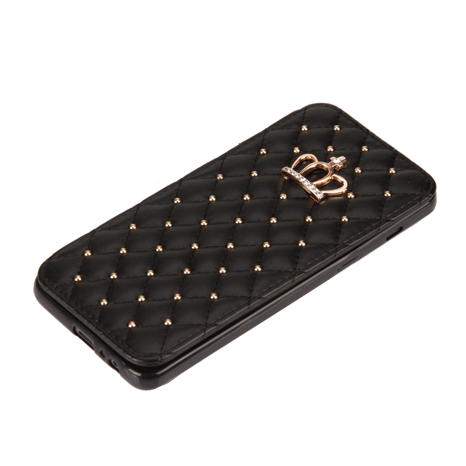 KISSCASE Glitter Diamond Crown Leather Case For iPhone XS XR XS MAX Luxury Flip Wallet Case For iPhone 6 6S 7 8 Plus X Cover