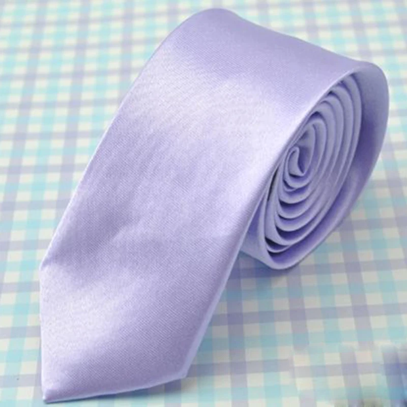 Men Fashion Casual Slim Fit Tie Solid Skinny Necktie Formal Wedding Party Ties