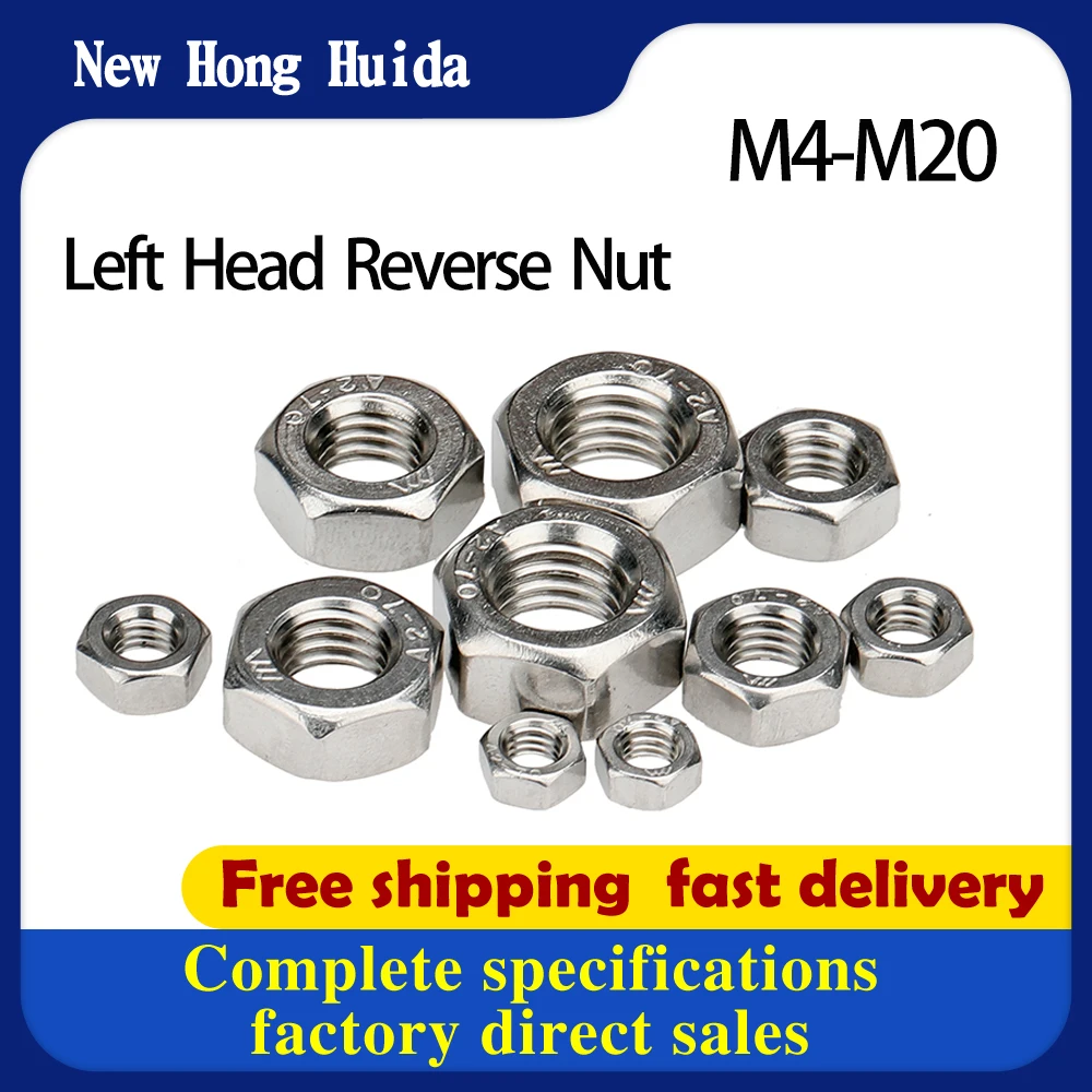 Fine Thread Hexagon Full Nuts A2 304 Stainless Steel  M6 M8 M10 M12 M16 M20 M24 