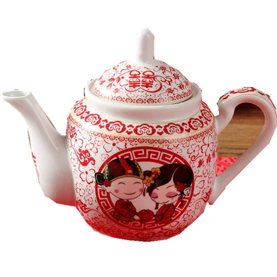 Ceramics Teakészlet Kreatív Esküvői Vörös Teáscsésze Hideg Vízforraló Otthoni Teáskanna Kínai Stílusú Kung Fu Fekete Tea Da Hong Pao Teamár - Image 5