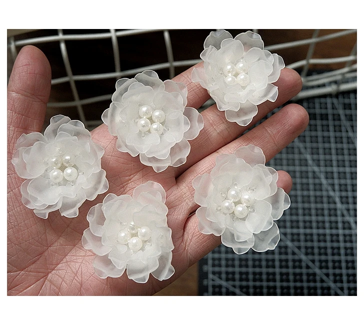 10 Stück Hand nähen DIY Blumen schuhe Spitze Patch Stoff Aufkleber Kleidung Hüte Pailletten Hochzeits kleid dekorative Applikation Zubehör – Detail 5