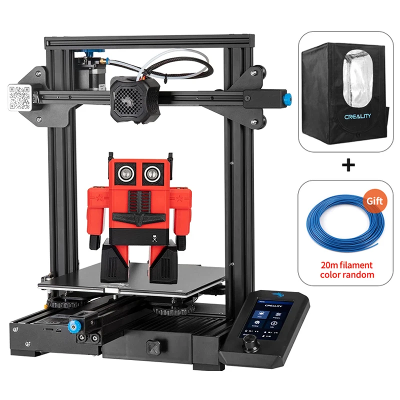 Creality Ender-3 V2 3D Printer FDM Printing Kit Upgraded Silent Motherboard Glass Bed 4.3 Inch Color Lcd Sensor Resume Printing 