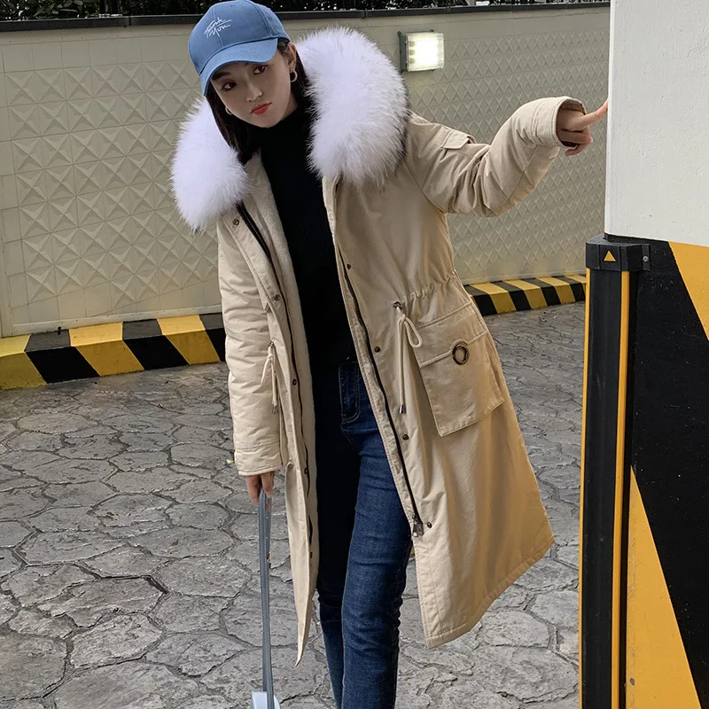 

Winter New Style Korean-style Medium-length down Jacket Cotton-padded Clothes Inner Wearing Lambs Wool Thick Women's Cotton-padd