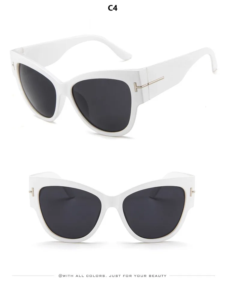Новые солнцезащитные очки Cateye, женские модные солнцезащитные очки с большой оправой, женские брендовые дизайнерские ретро очки с заклепками, солнцезащитные очки, тени для женщин UV400