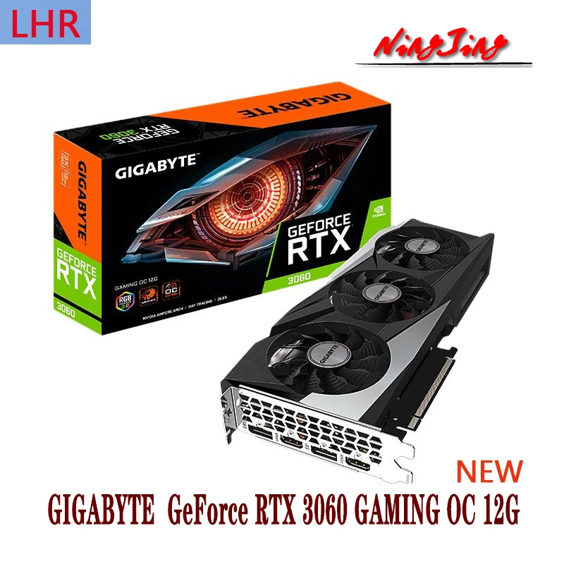 GIGABYTE GeForce RTX 3060 GAMING OC 12G 15000MHz GDDR6 12GB RX3060 Support AMD Intel Desktop CPU LHR NEW graphics cards computer