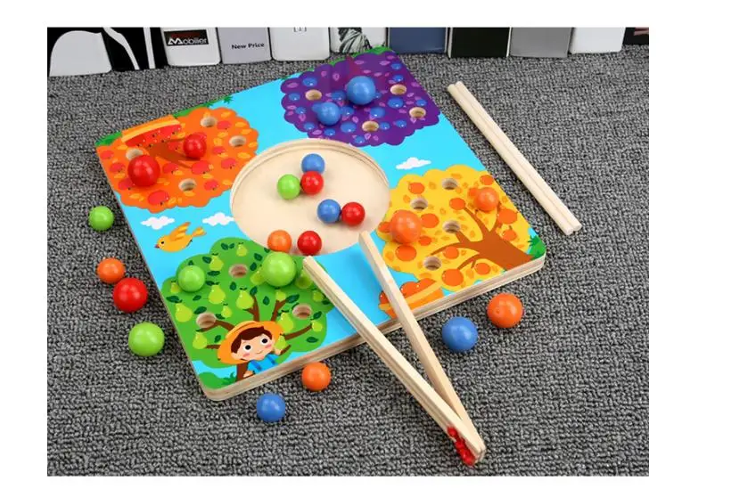 Новые деревянные игрушки montessori палочки дозирующая детская ложка для бисера деревянные родитель-ребенок настольная игра