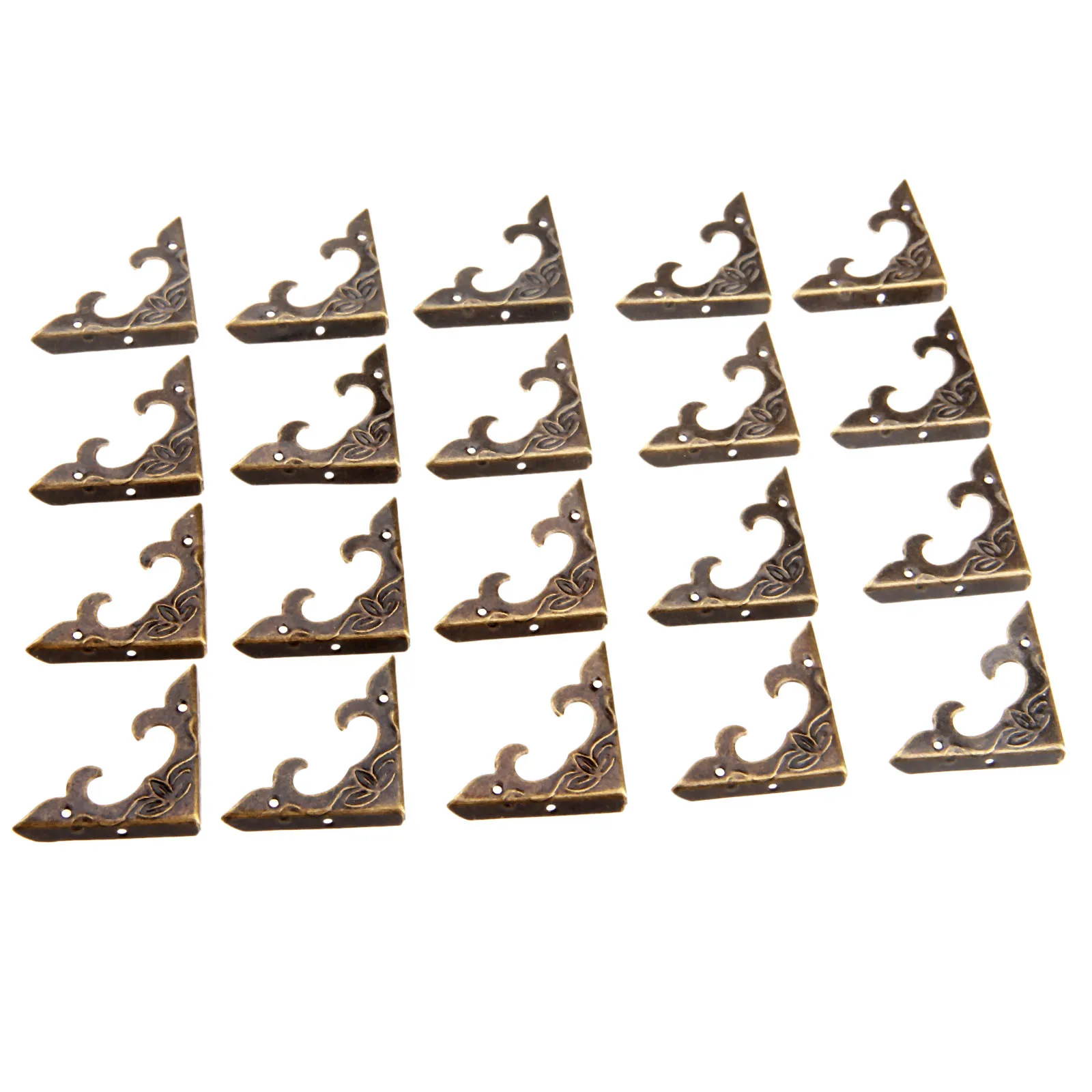 20Pcs 30mm Wooden Box Iron Scrapbooking Albums Corner Bracket Antique Brass Decorative Protectors Crafts for Furniture Hardware