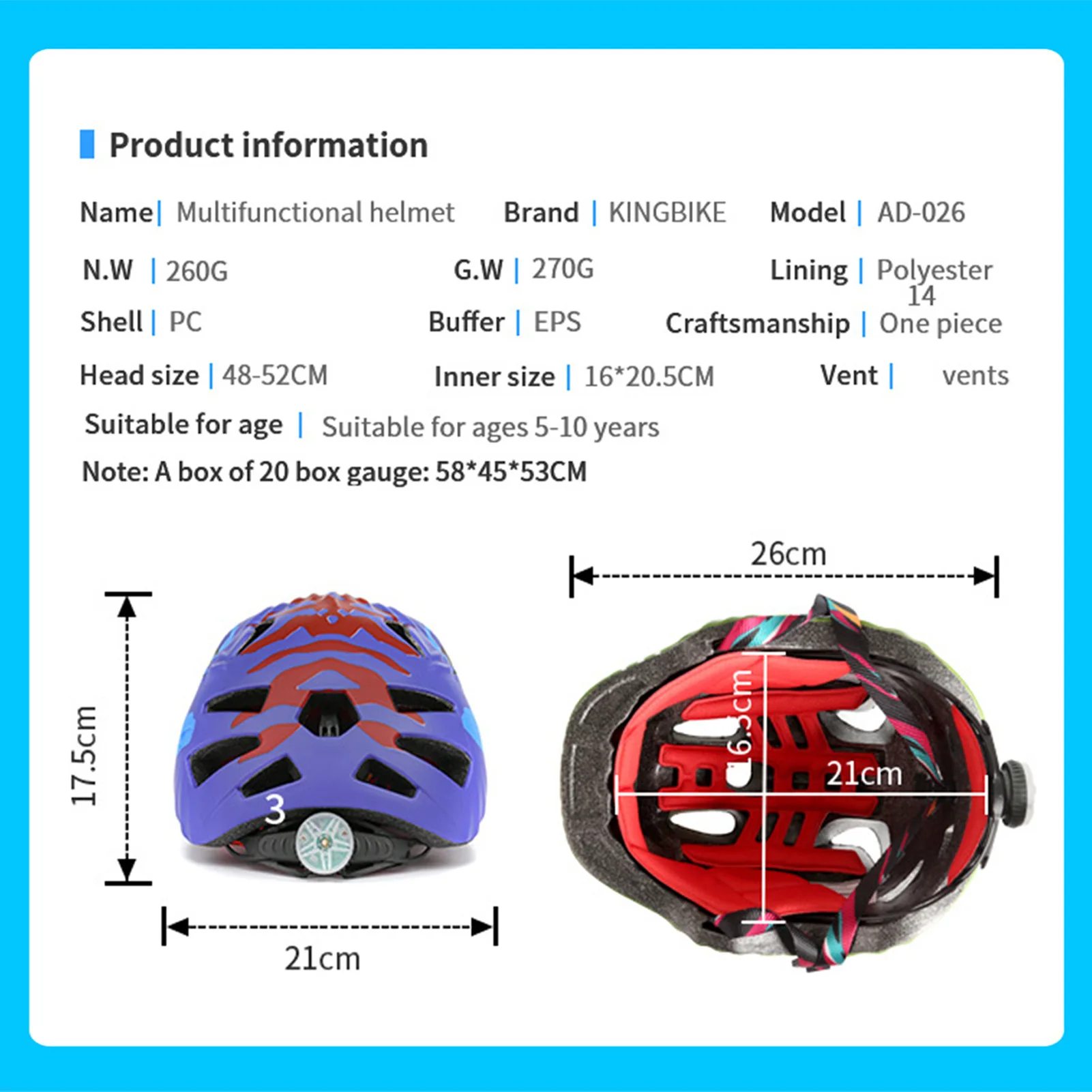 10 Vent Child Bicycle Bike Cycling safety Helmet Sports Mountain Road Helmet 