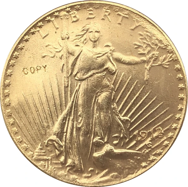США 1912$20 St. Копия монеты с изображением гауденция
