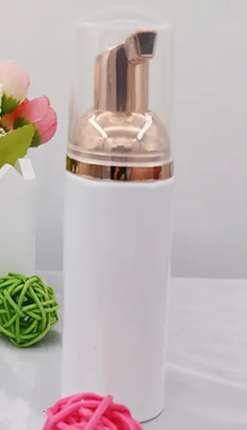 white bottle w pump 30ps 30 60 мл пластиковый насос пенообразователя бутылка многоразового использования пустая бутыль для косметики диспенсер для жидкого мыла диспенсер для пены розовый Золотой пенообразователь - Цвет: white bottle w pump
