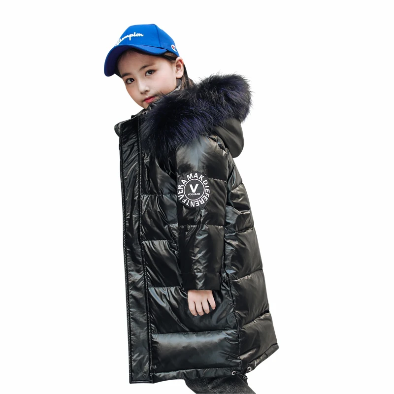 HSSCZL Girls duck down jackets brand winter thicken girl down coat outerwear overcoat natural fur fashion chilidren clothes