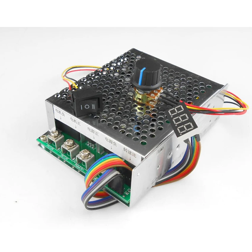 12V 24V 36V 55V 100A 15KHZ DC щеточный двигатель двухсторонний регулятор скорости с переключателем потенциометра 270 градусов, 0- Регулируемый