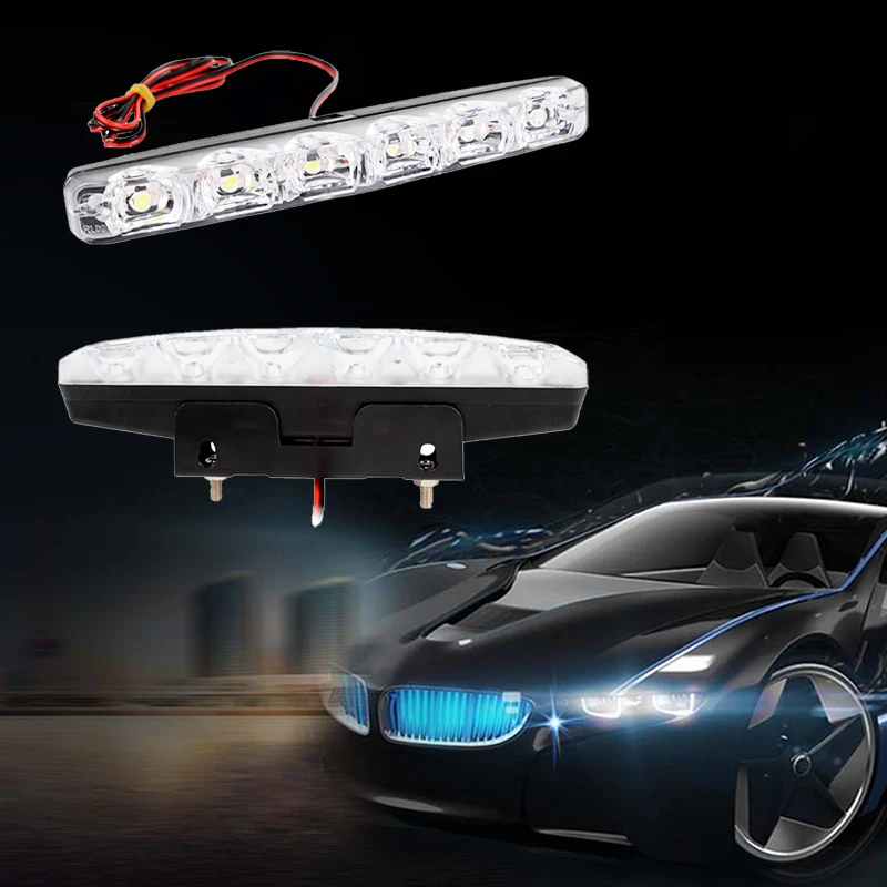Новые высококачественные 2 шт. 6 светодиодов Автомобильные дневные ходовые огни автостайлинг дневные ходовые огни автомобильный Дневной свет лампы авто противотуманные Супер яркие водонепроницаемые огни