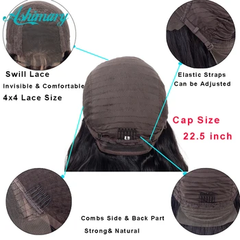 Ashimary 4x4 Lace Closure Wigs Human Hair Brazilian Body Wave Lace Wigs for Black Women Pre Plucked with Baby Hair 180 Density 3