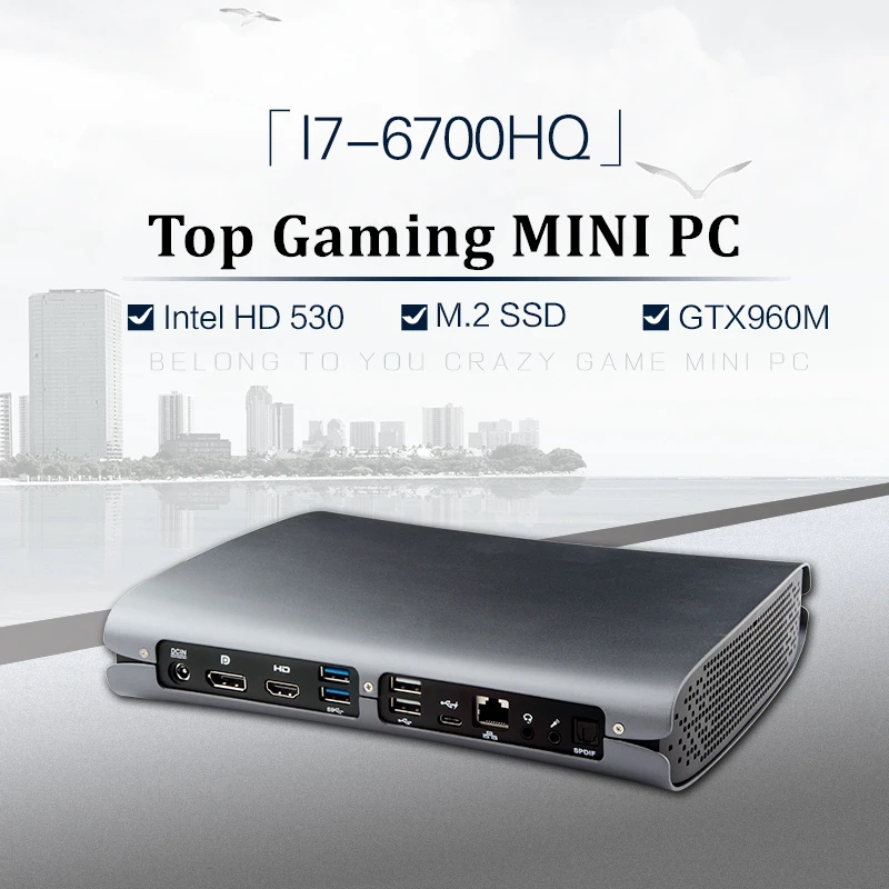 Topton игровой настольный компьютер мини ПК Intel Core i7 6700HQ i5 6300HQ GTX 960M GDDR5 4 Гб Ram HDMI+ DP+ type C S/PDIF 5G Wifi