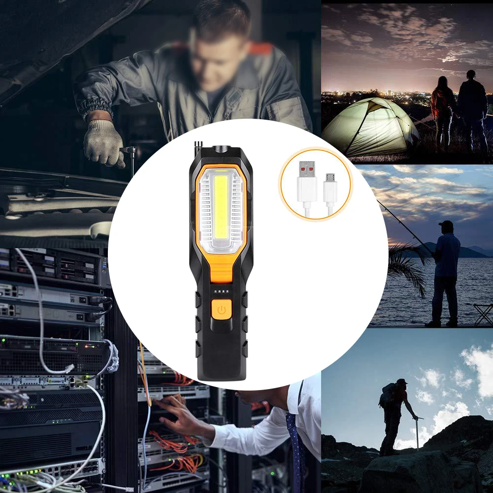 

Rotating Emergency Light Hook Camping Work Lamp Magnetic Led USB Charging Outdoor Waterproof Portable Home Car Repairing Night