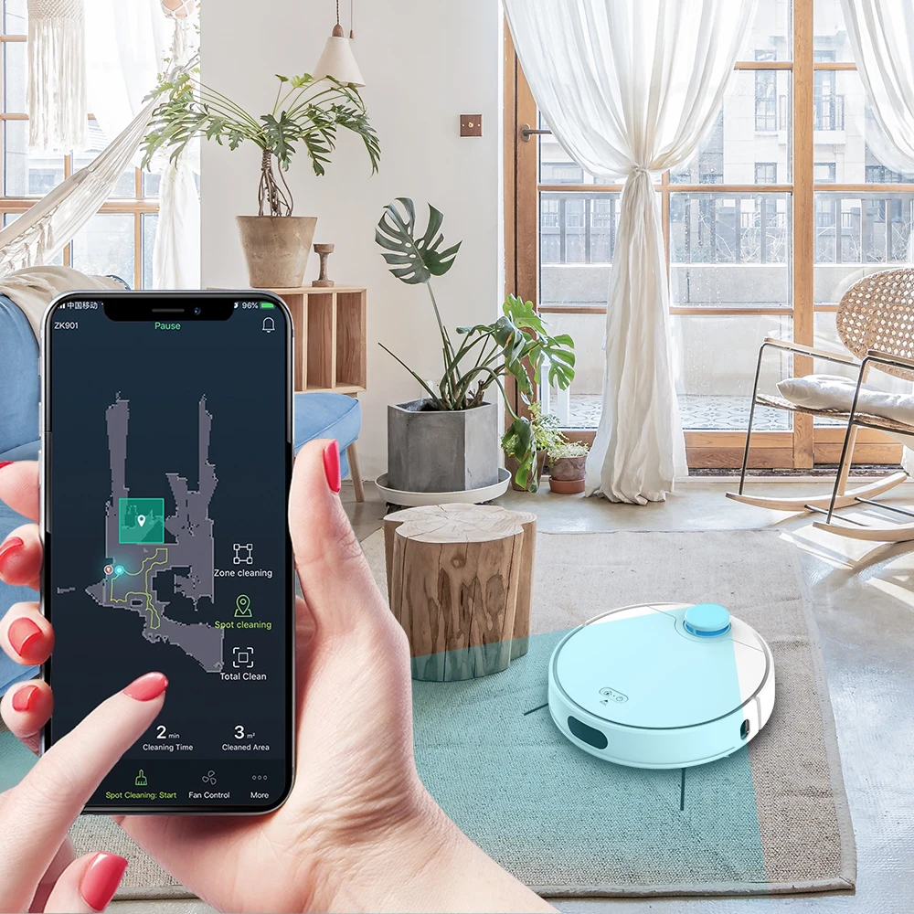 Aspirador de pó Tanque de Água Robô Mapa Navegação Wifi Sucção Memória Inteligente Elétrica Esfregar Molhado Desinfectar App 6 Aspiradores de pó