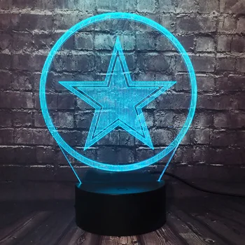 

Captain America Star Shield 7 Color Marvel Movie Theme LED Room Decor Bulb Mood Table Night Light Holiday Xmas Friend Toy