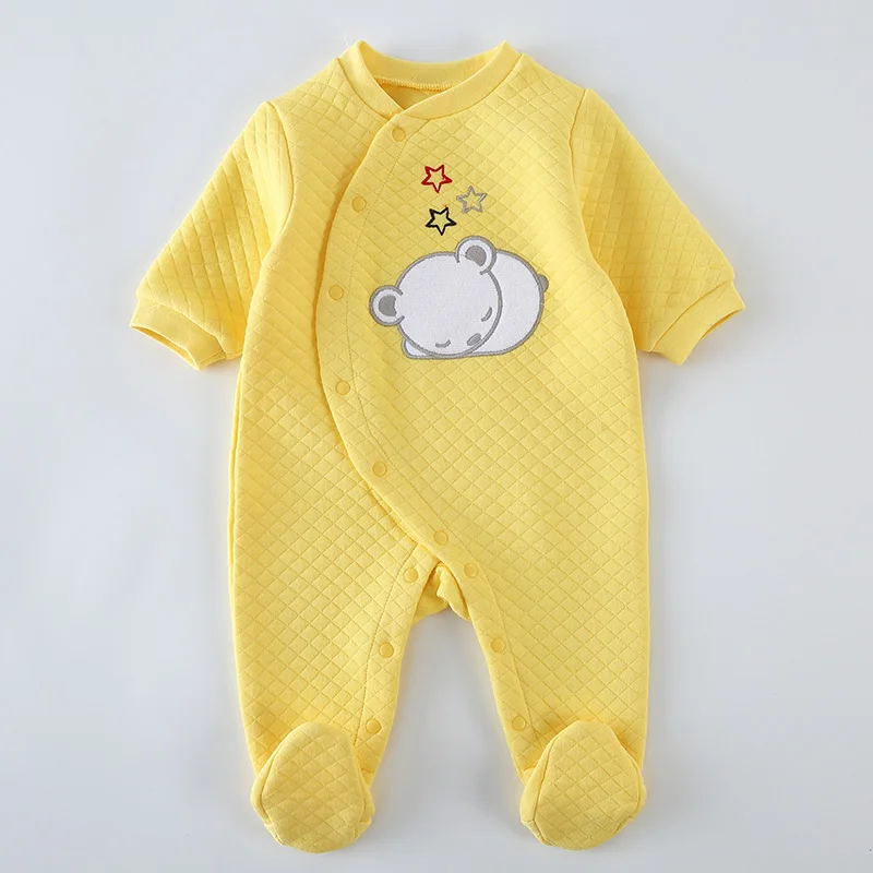 Baby Katoen Rompertjes Kleding Pasgeboren Lange Mouw Unisex Rompertjes Pyjama Pasgeboren Baby Meisje Jongen Betaalde Overalls Jumpsuit Outfit