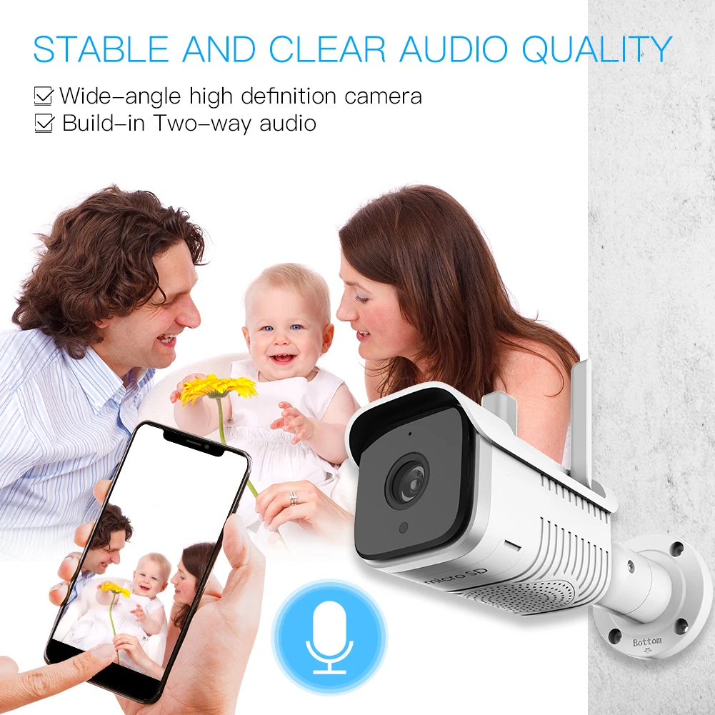 Tuya умная уличная IP65 водонепроницаемая WiFi двухсторонняя аудио камера HD 1080P сетевая ip-камера ночного видения работает с Alexa Echo