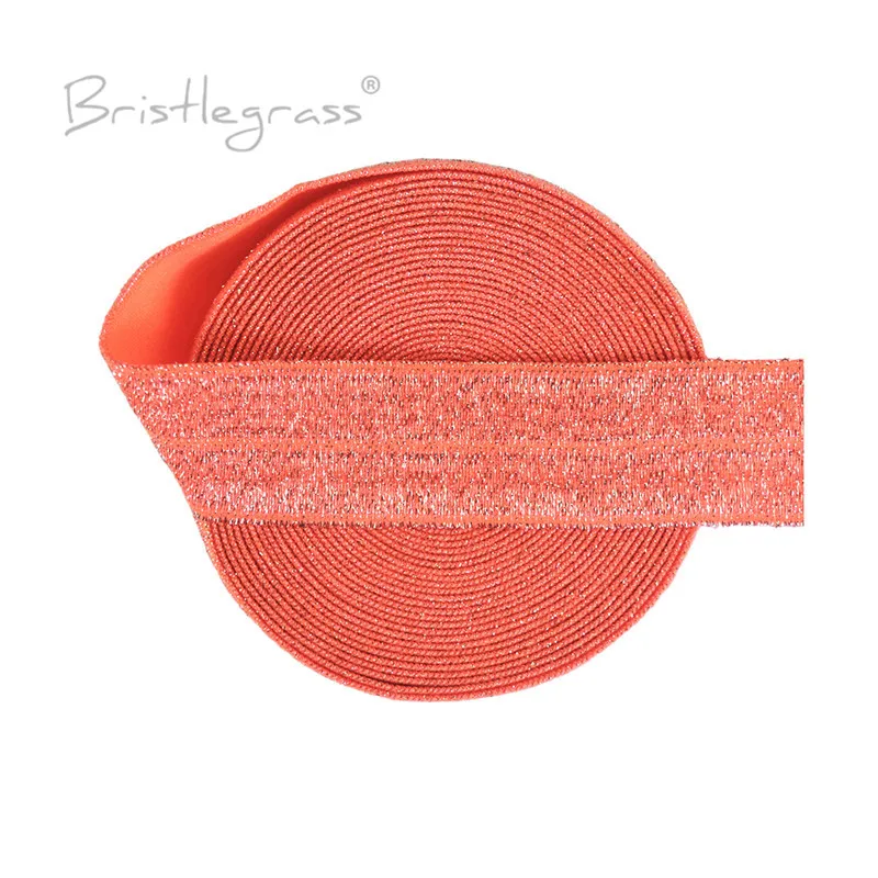 Borsten gras 2 5 10 50 3/4 Yard "20mm Silber Glitter Foldover elastisch Feind Spandex Band Haar gummi Stirnband Nähen Spitzen besatz – Detail 5