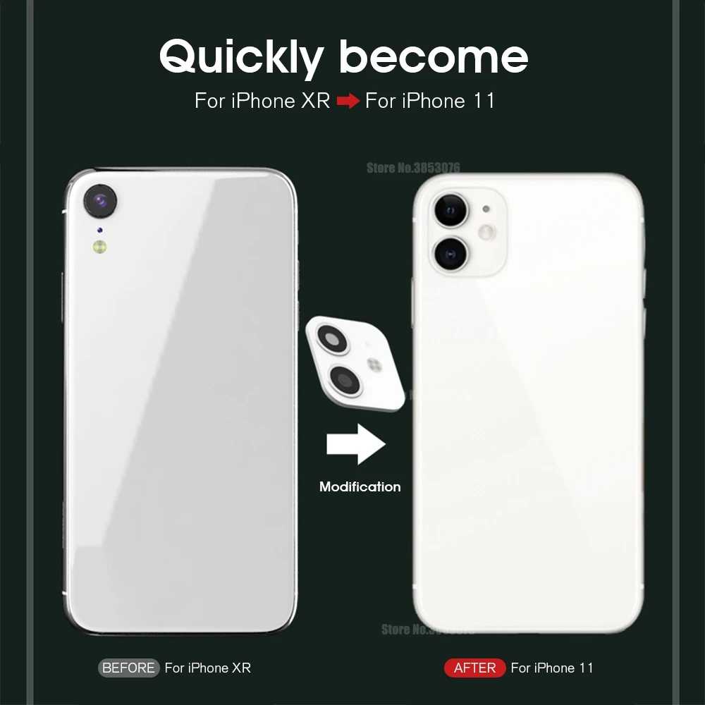 Для iphone XR X XS Max объектив камеры защитное покрытие из закаленного стекла секундная Замена для iphone 11 Pro Max чехол поддельные наклейки для камеры