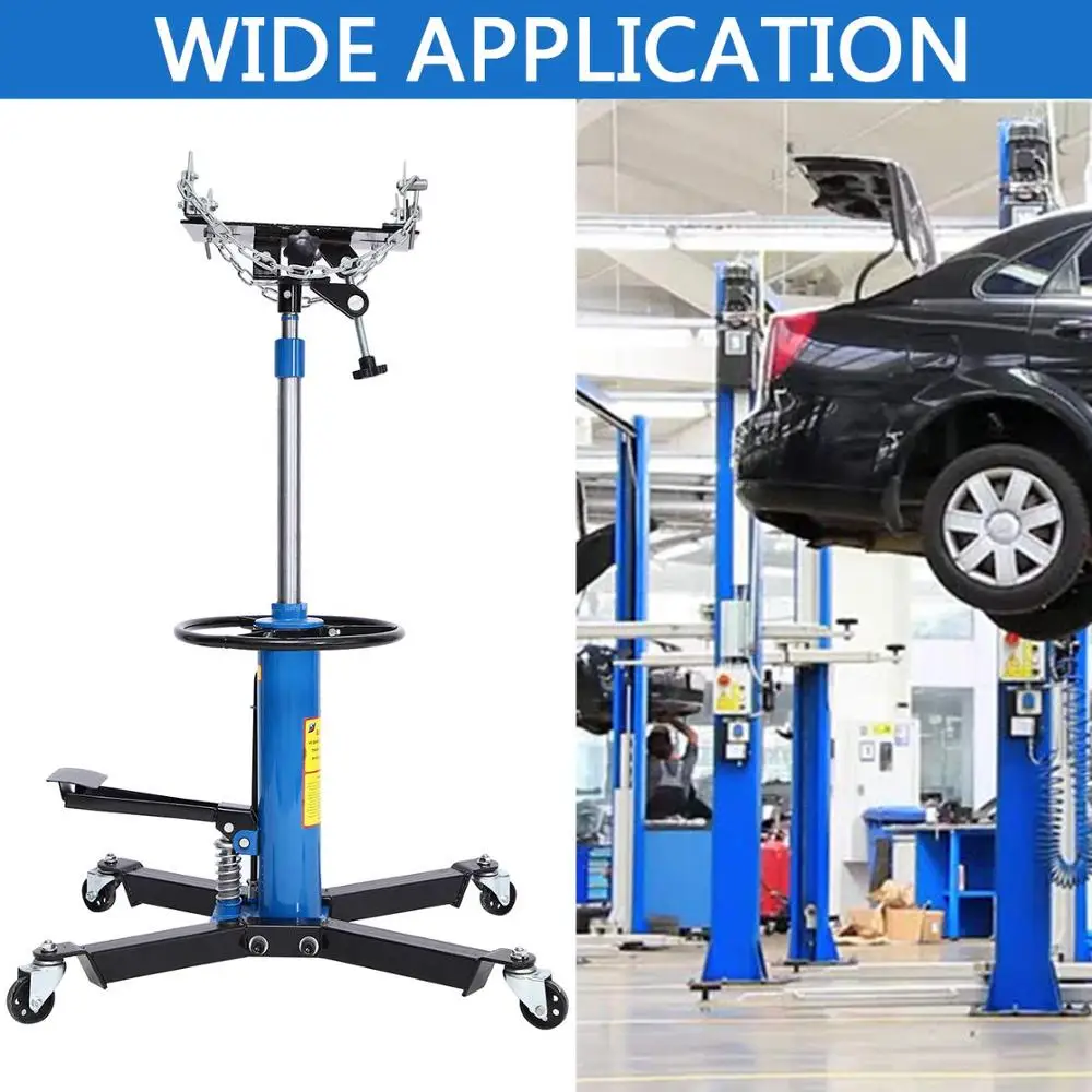 

Samger Hydraulic Jack Lift Tire Repair Tool Car 1100LBS Transmission Jack Adjust 360 Degree Swivel Wheel Lift Hoist 0.5Ton