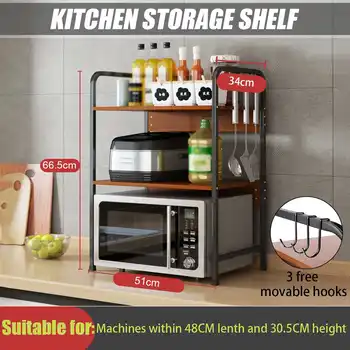 

3 Tiers Multi-use Microwave Oven Rack Metal Kitchen Rice Cooker Oven Storage Stand Seasoning Bottle Tableware Storage Shelf