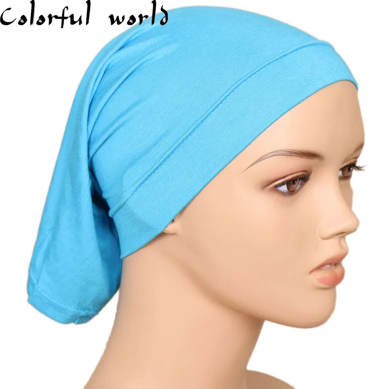 Muslim Women Head Scarf Cotton Underscarf Stretch Hijab Cover Headwrap Cap Shawl Islam Inner Headband Bonnet | Тематическая одежда